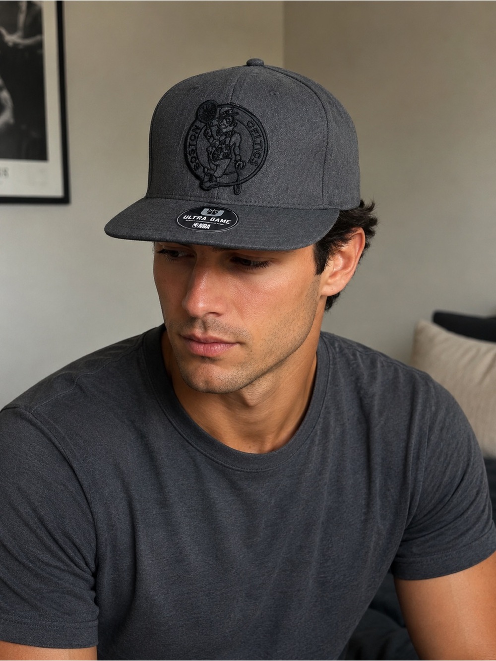Boston Celtics Gray Snapback Hat - Unbranded